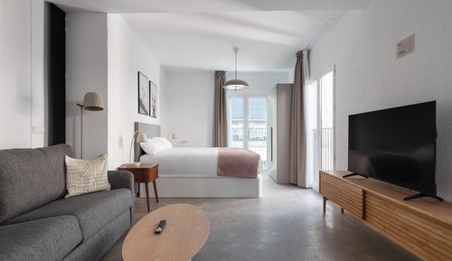 Estudio, 1 cama doble con sofá cama (wheelchair accessible)
