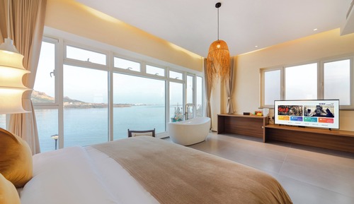 Habitación Deluxe doble, patio, vistas al mar