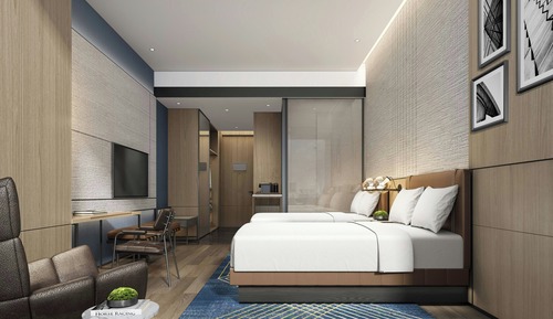 Habitación Deluxe doble, 2 camas dobles, vistas a la ciudad