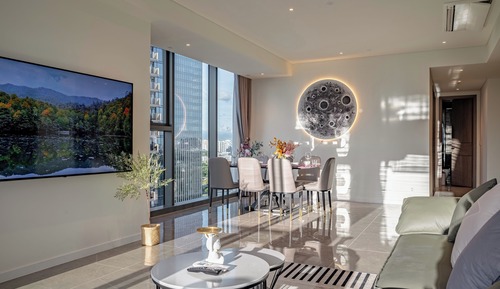 Suite presidencial, 3 habitaciones, Acceso al salón del club, vistas a la ciudad
