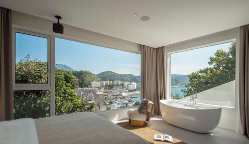 Habitación de diseño, 1 cama de matrimonio, vistas parciales al mar