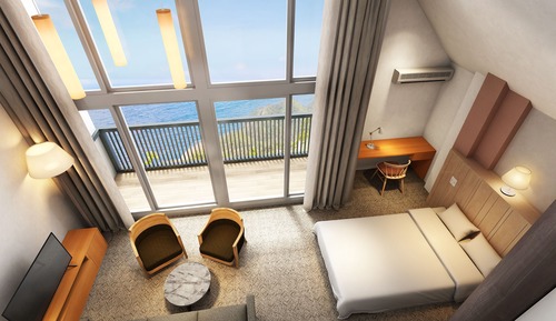 Habitación triple Deluxe, no fumadores, vistas al mar