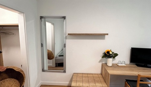 Habitación con 1 cama doble o 2 individuales, balcón, vistas al río