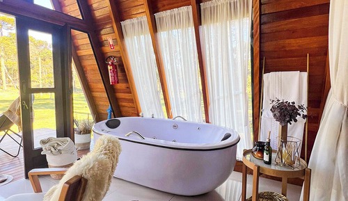 Chalet Deluxe, 1 cama de matrimonio grande, vistas al jardín