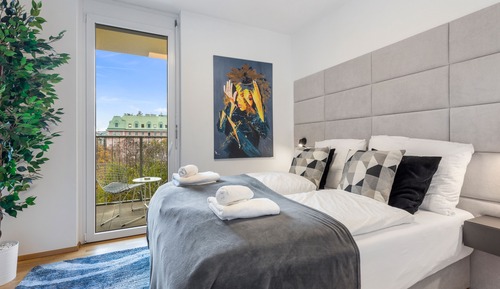 Apartamento superior, 2 habitaciones, patio, vistas al parque (Erlachgasse 118)