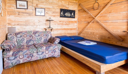Cabaña, 1 cama de matrimonio, cocina básica, vistas al mar (Le Trappeur)