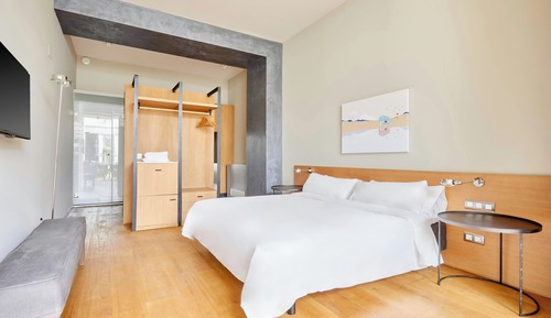 Estudio, 1 cama de matrimonio grande con sofá cama
