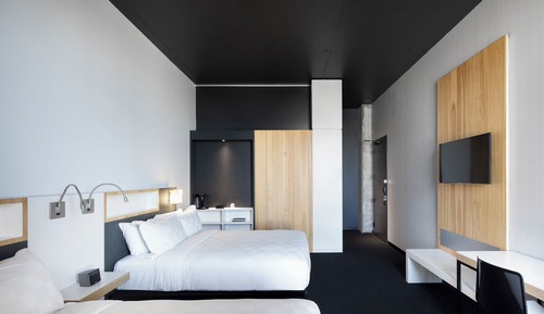 Habitación, 2 camas de matrimonio, vistas a la ciudad