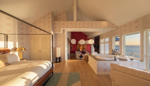 Suite de lujo, 1 cama de matrimonio grande, chimenea, vistas a la bahía (Jacuzzi Orient)