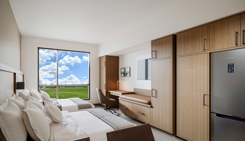 Estudio Deluxe, 2 camas de matrimonio, cocina básica