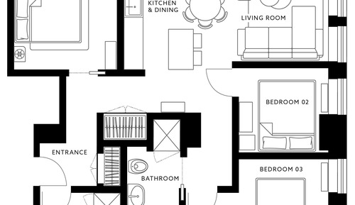 Apartamento estándar, 2 habitaciones, no fumadores