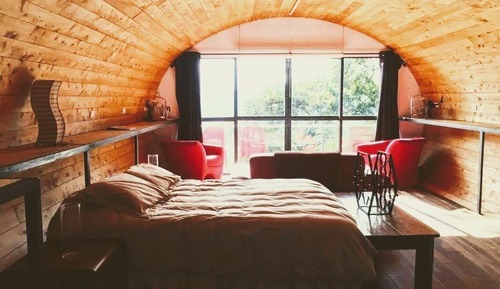 Cabaña de lujo, 1 cama de matrimonio, balcón, vistas a la montaña