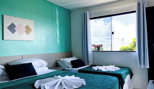 Habitación triple estándar, balcón, vistas a la laguna