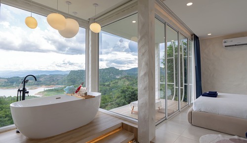 Casa panorámica, 1 cama de matrimonio grande, vistas al lago, junto a la montaña