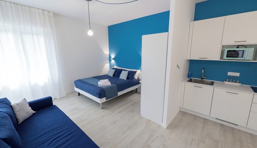 Estudio, 1 cama doble con sofá cama, no fumadores, baño privado