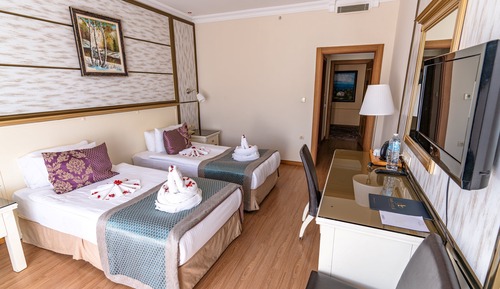 Habitación estándar con 1 cama doble o 2 individuales, balcón, vistas parciales al lago