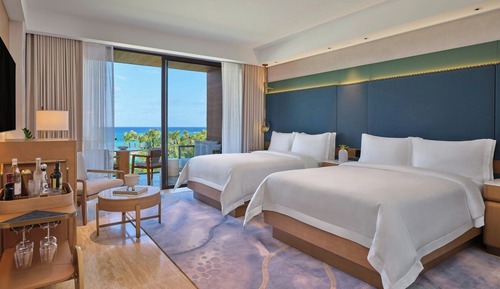 Habitación Grand, 2 camas de matrimonio, balcón, vistas al mar