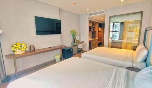 Habitación familiar, vistas a la playa