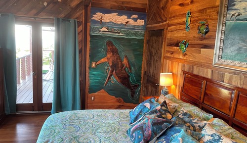 Habitación de lujo doble, 1 cama de matrimonio grande, baño privado, vistas al mar