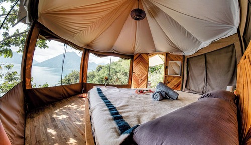 Habitación panorámica doble, 1 cama de matrimonio grande, vistas al lago