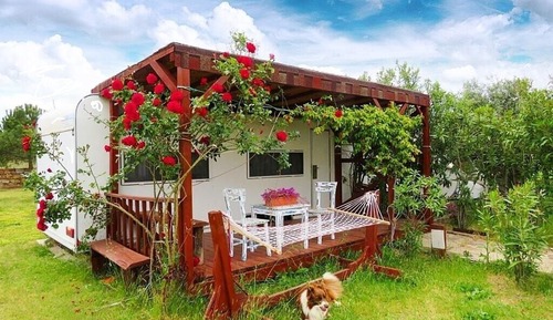 Casa móvil romántica, 1 cama doble, vistas a la montaña