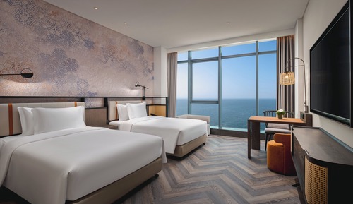 Habitación estándar, 2 camas dobles, vistas al mar