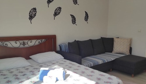 Habitación triple básica, 1 cama doble con sofá cama, vistas al jardín