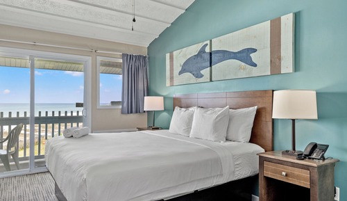 Habitación individual, 1 cama de matrimonio grande, vistas a la playa
