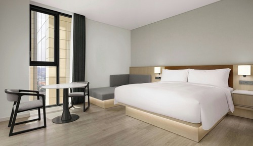 Suite estudio, 1 cama de matrimonio grande con sofá cama, no fumadores, vistas a la ciudad