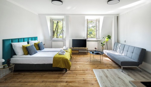 Apartamento superior, 1 cama de matrimonio con sofá cama, vistas a la ciudad