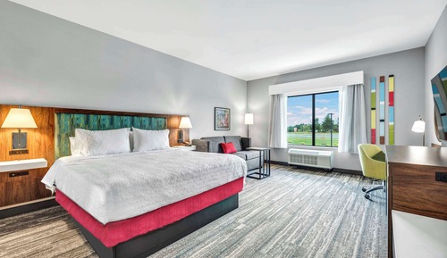 Habitación, 1 cama de matrimonio grande con sofá cama, frigorífico y microondas