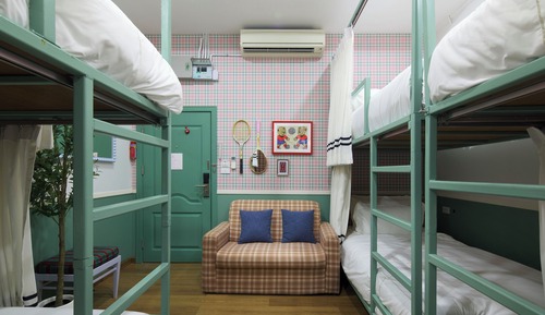 Habitación, varias camas