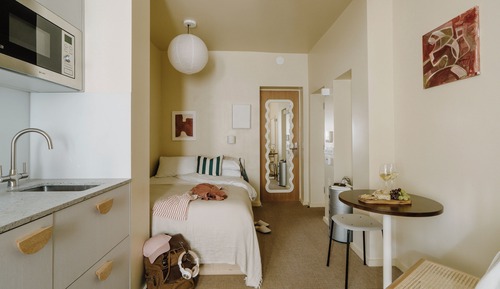 Estudio económico, 1 cama doble, cocina básica