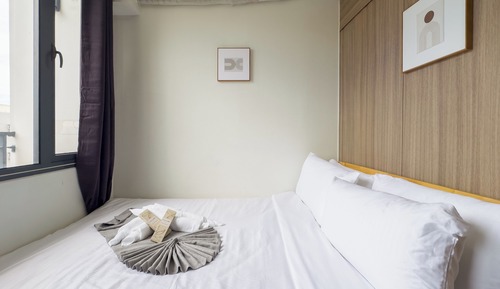 Apartamento básico, 1 cama de matrimonio con sofá cama, cocina básica
