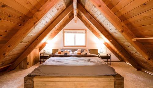 Cabaña, 1 cama de matrimonio grande con sofá cama, bañera de hidromasaje, vistas a la montaña (2325)