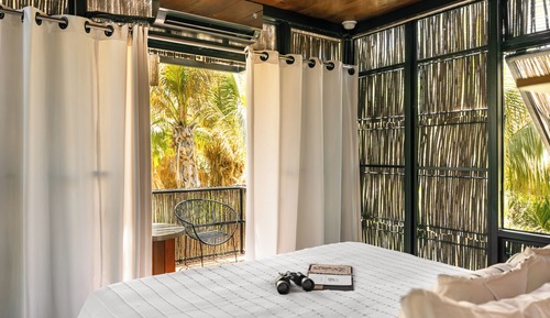 Casa de diseño en un árbol, 1 cama de matrimonio grande, Aire acondicionado, vistas al jardín