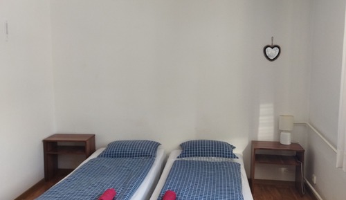 Habitación económica con 2 camas individuales, vistas a la montaña, planta baja