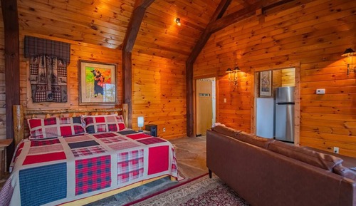 Cabaña exclusiva, 1 cama de matrimonio grande con sofá cama, cocina, vistas a la montaña