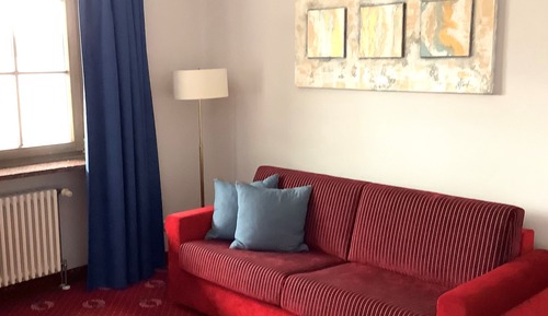 Habitación económica doble, 1 cama de matrimonio grande con sofá cama, no fumadores, vistas al lago