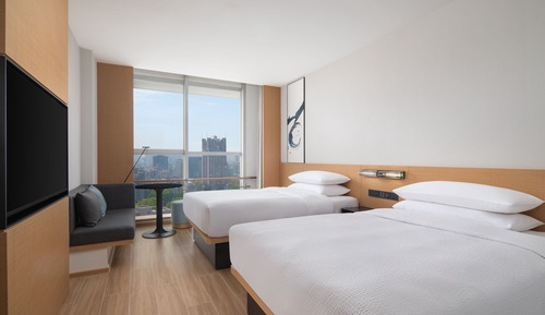 Habitación superior, 2 camas dobles, vistas a la ciudad