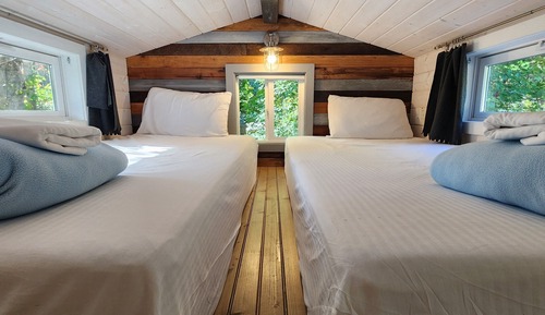 Cabaña Premier, varias camas, cocina, vistas al complejo turístico