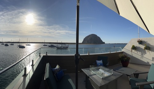 Habitación panorámica, 1 cama de matrimonio grande con sofá cama, chimenea, vistas al mar