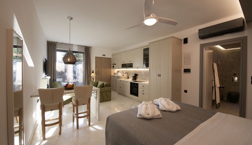 Suite estudio Deluxe, 1 cama de matrimonio, vistas al jardín, en la zona del jardín