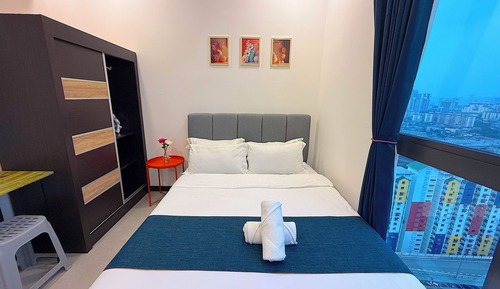 Apartamento Deluxe, 2 habitaciones, frigorífico y microondas, vistas a la ciudad