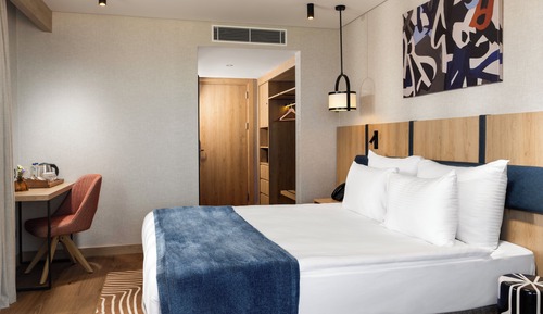 Trendy Room with Queen Size Bed