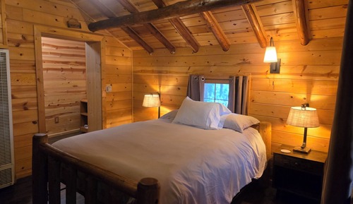 Cabaña estándar, 1 cama de matrimonio, accesible para personas con discapacidad, vistas al jardín