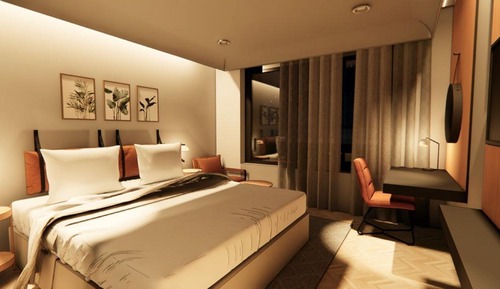 Habitación doble, acceso a la piscina