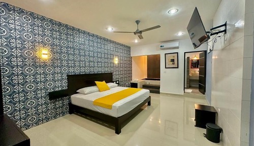 Habitación, 1 cama de matrimonio grande, no fumadores, bañera de hidromasaje