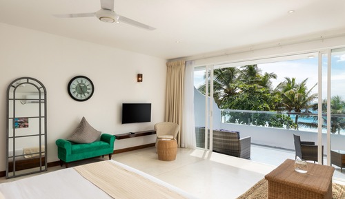 Habitación Deluxe doble, 1 cama de matrimonio grande, balcón, vistas al mar