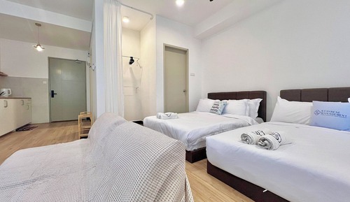 Estudio Confort, 2 camas de matrimonio, no fumadores, vistas al mar